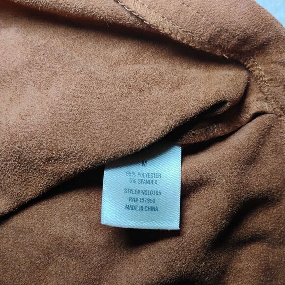 Faux Suede Brown Mini Skirt 60s/70s Casual Hippie Cowgirl Size Medium - Picture 5 of 10